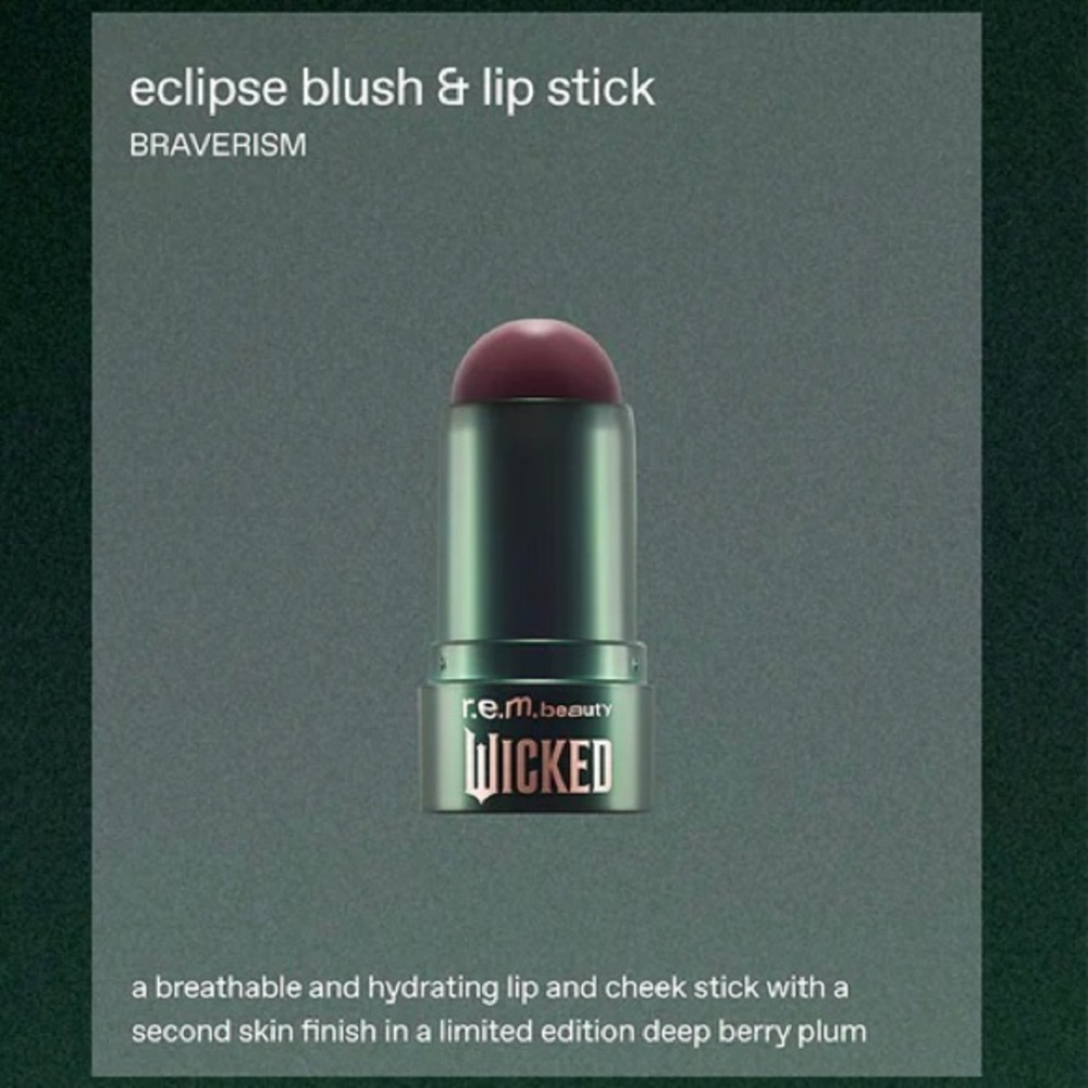 R.E.M. Beauty Wicked Elphaba Braverism Eclipse Blush and Lip Stick